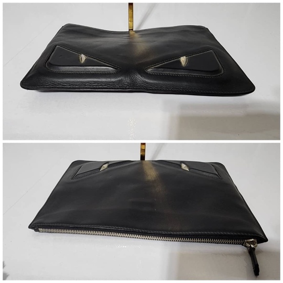 Authentic Fendi Monster Eyes Clutch Bag Black - Picture 7 of 13